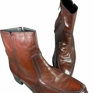 Florsheim Size 13D Mens Vintage Brown Leather Zip